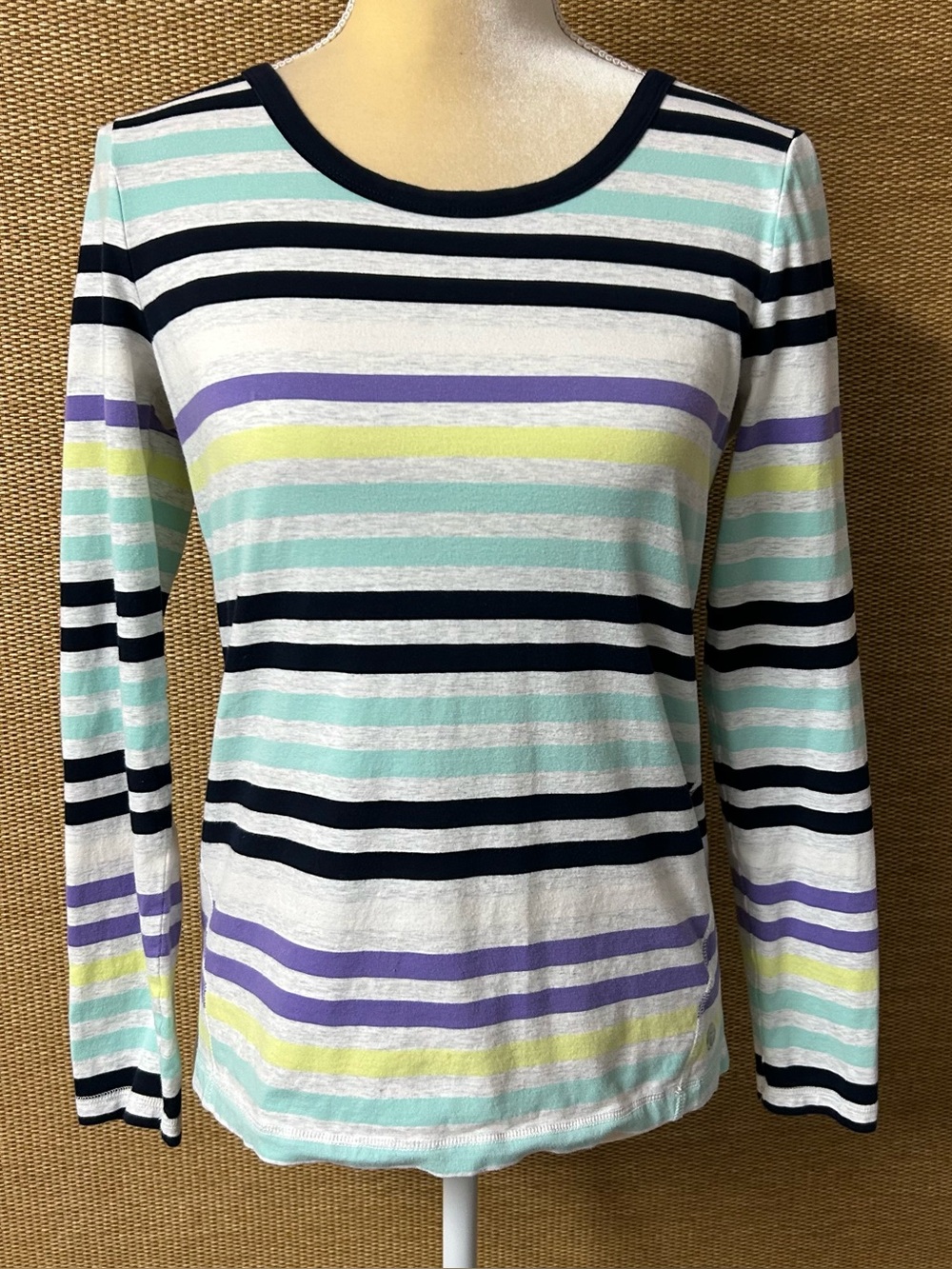 T by Talbots Top Womens Small Multicolor Stripe
